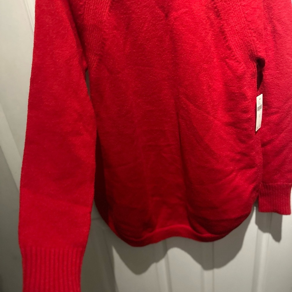 Anthropologie Rebekah Knit Pullover Curve Hem Tunic Sweater Red Size Medium NWT - Picture 3 of 9